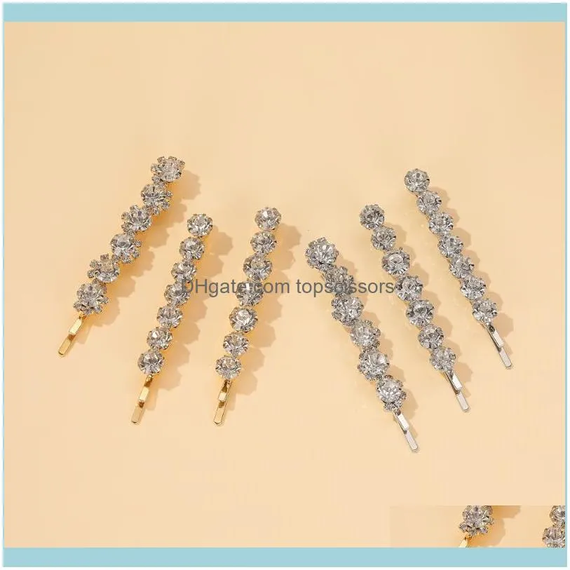 Korean Version Of The Hair Accessories Sweet Metal Crystal Hairpin Creative Flower Word Clip Adult Suit Hairpin1