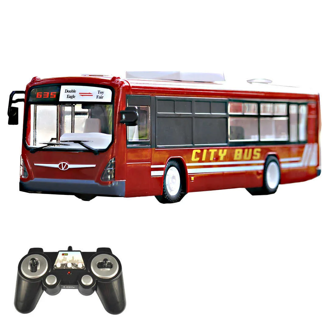 2.4G RC Car Bus City Express Model RC Toy Car With Realistic Light And Sound - Red Q0726