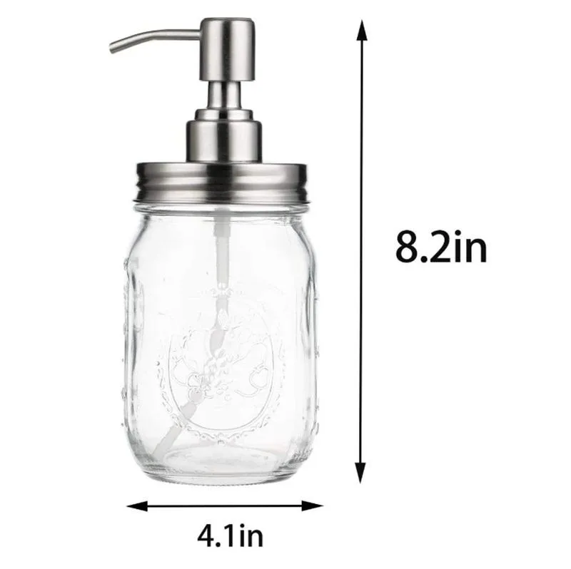 Stainless Steel Rotor Mason Jars Lid Leak Proof Soap Dispenser No Jars Transparent Press Pump Head Hot Sale 7 5bt D2