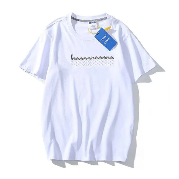 T-shirt da donna all'ingrosso tee di buona qualità lettere ricamo T-shirt da donna alta da uomo primavera estate autunno coppia top tee cotone casual