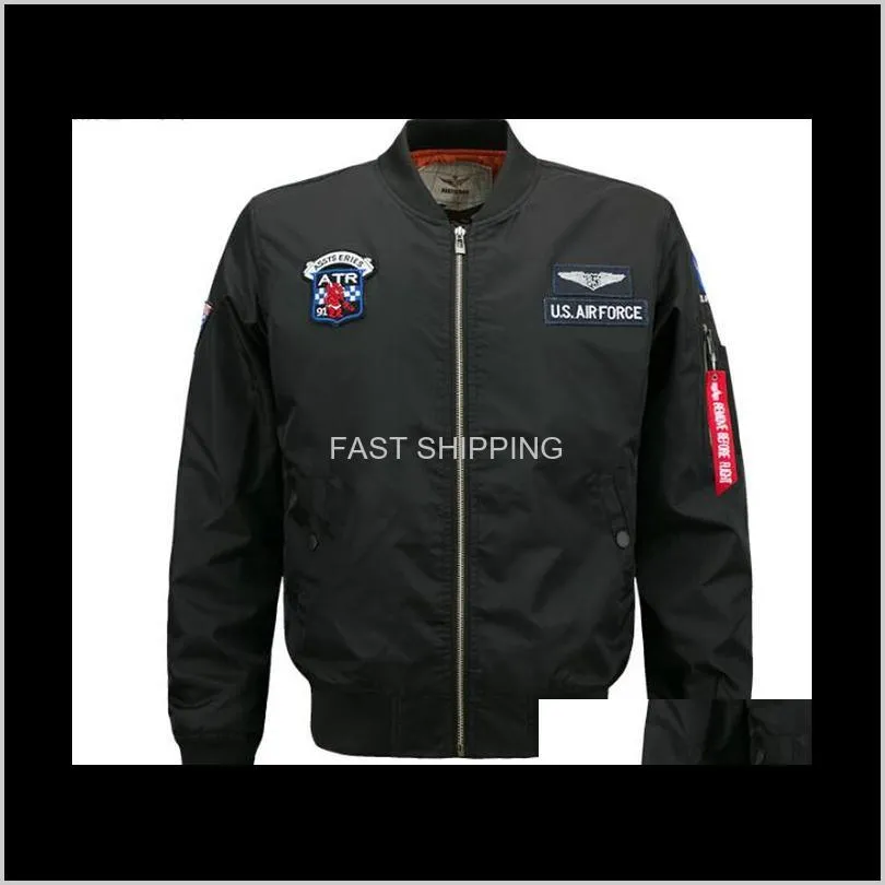 Flight Pilot Bomber Jacket Mens Casual