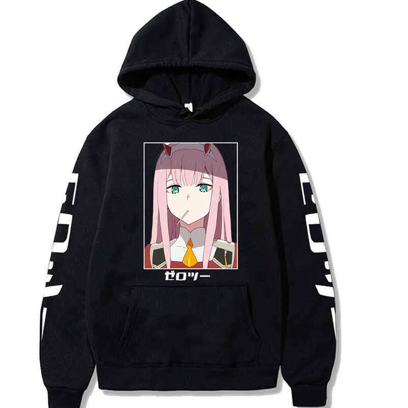 Felpa con cappuccio anime Darling in the Franxx Harajuku Zero DUE Felpa con stampa bella ragazza Uomo / Donna Autunno Maglietta a maniche lunghe allentata Y1213