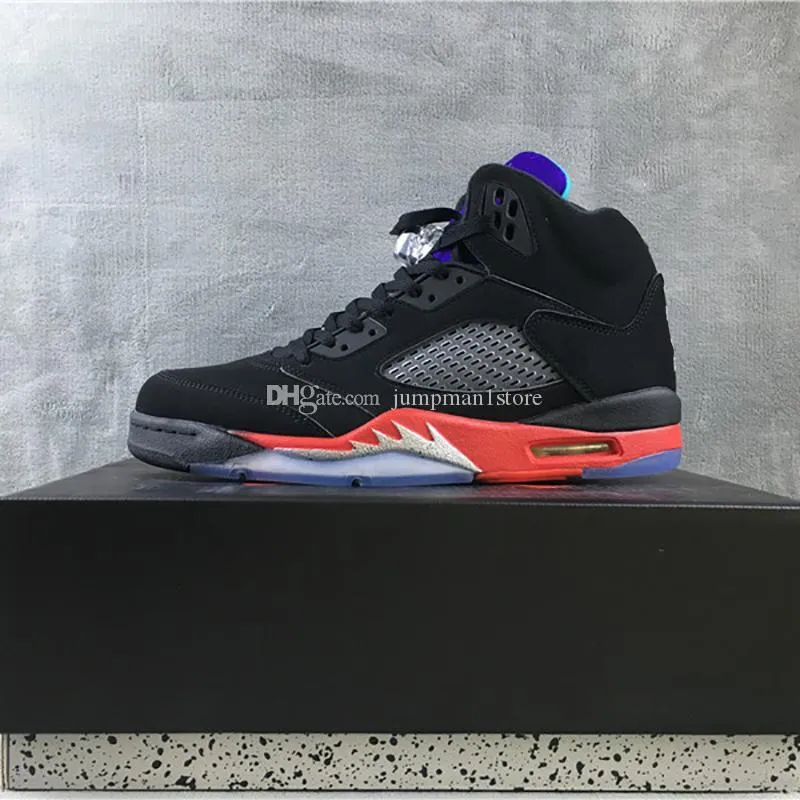 2021 Jumpman 5 Red-black-purple Oregon Mens Basketball Shoes Michigan Running Sneakers Men Sport Trainers With Box