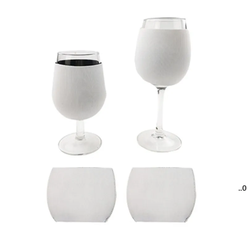 NewParty Favor Neopren Röd Vin Glasskydd GOBLET SLEEVE DYE Sublimation Blanks DIY Personlig Anpassad Heminredning EWD7347