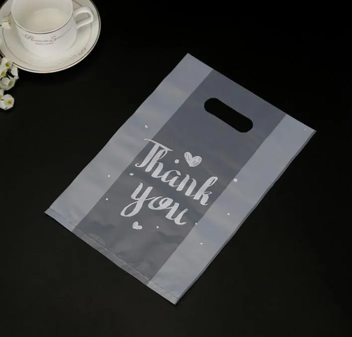 2021 new Portable Plastic bag Thicken Clear Reticule Thank You Thanksgiving Day for Bake Bread Dessert Biscuits Cookie