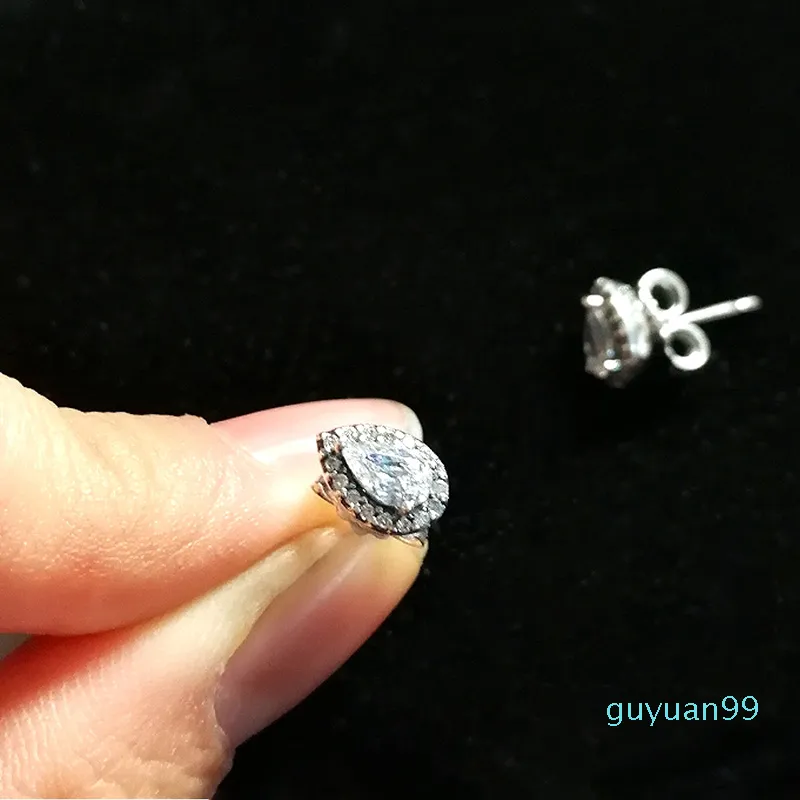 Teardrop halo stud deals earrings