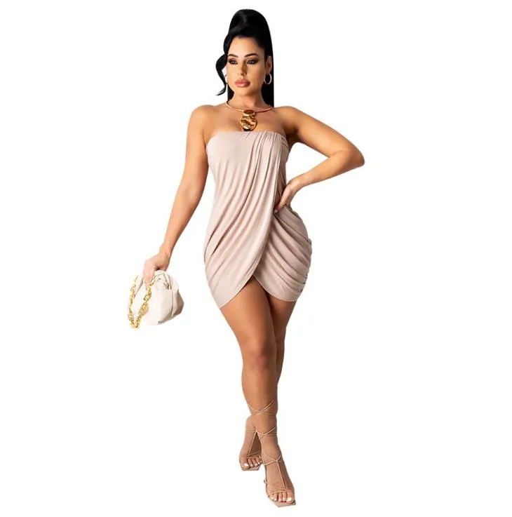 Sexy Women Bodycon Strapless Mini Dresses Pencil Tube Dresses...