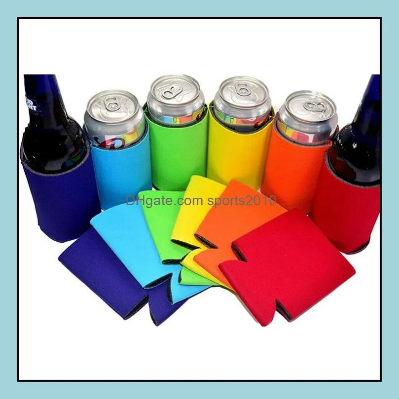 Wholesale Top Seller High Quality Blank Rainbow Colors Neoprene 12 oz Slim Can Cooler Coolies Holder LX1939