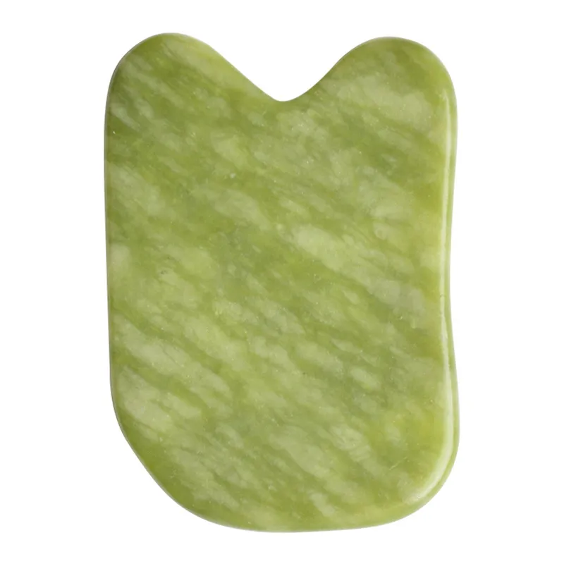 Natural Stones Dark Green Jade GuaSha Board Skin Facial Care Treatment Massage Body Face Relaxation Beauty Jade Scraping Tool