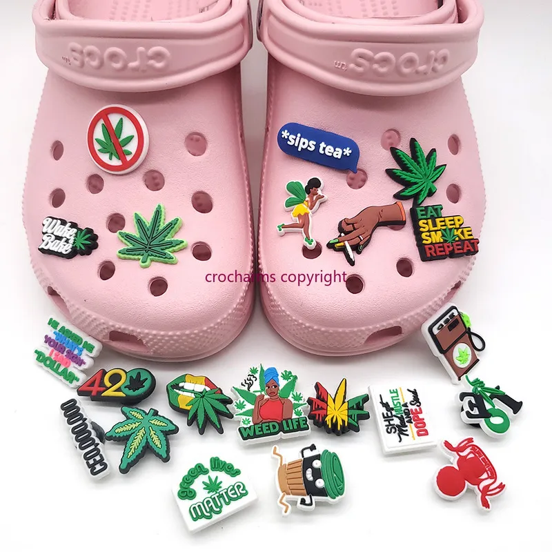 Crock Charms Accessories Custom Cartoon PVC Shoe Croc Buttons Sandals Charm  Decoration Hey Super Yes Kiss