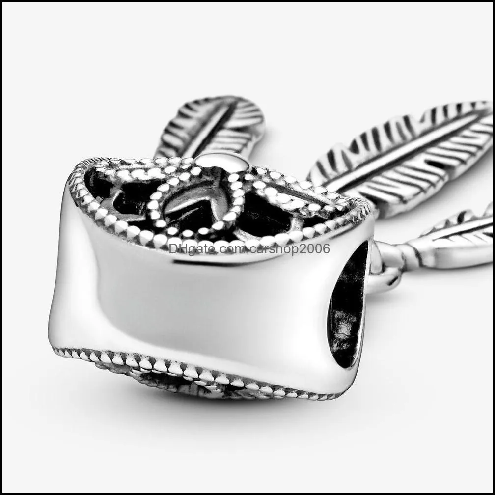 New Arrival 925 Sterling Silver Spiritual Dreamcatcher Dangle Charm Fit Original European Bracelet Fashion Jewelry Accessories