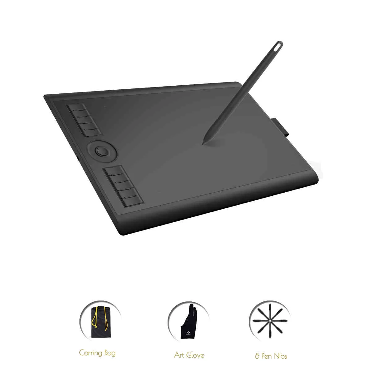 GAOMON M10K Version 10 x 6,25 Zoll Art Digital Graphic Tablet Zeichnen mit 8192 Level Pen Pressure Passive Stylus