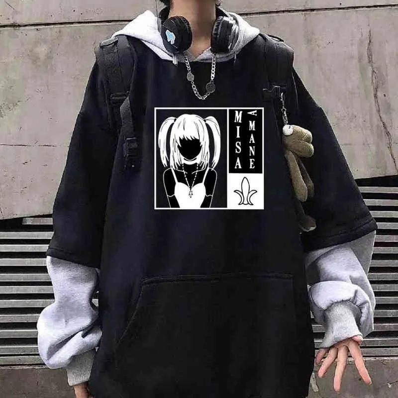 Anime Death Note Hoodie Hip Hop Anime Pullover Tops Mann Kleidung Y1213