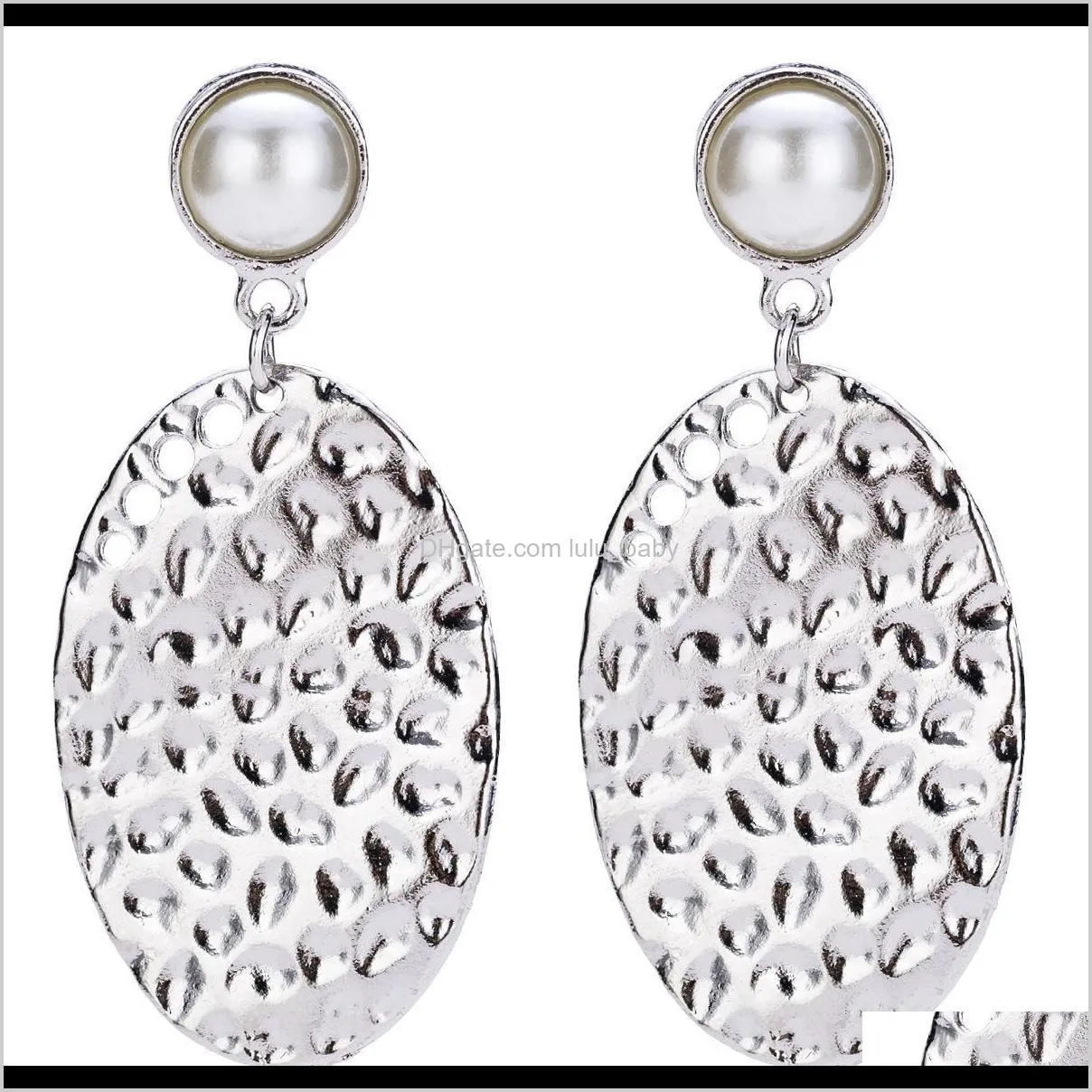 eh8289 exaggerated texture earrings women`s multi-layer imitation pearl bohemian style