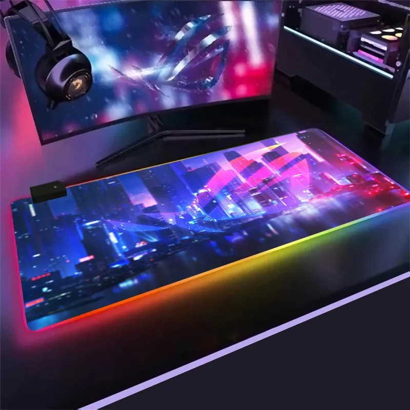 Non-skid grande rgb mouse pad asus xxl jogos mousepad led mouse pad teclado teclado mouse pad o laptop mesa tapete legal