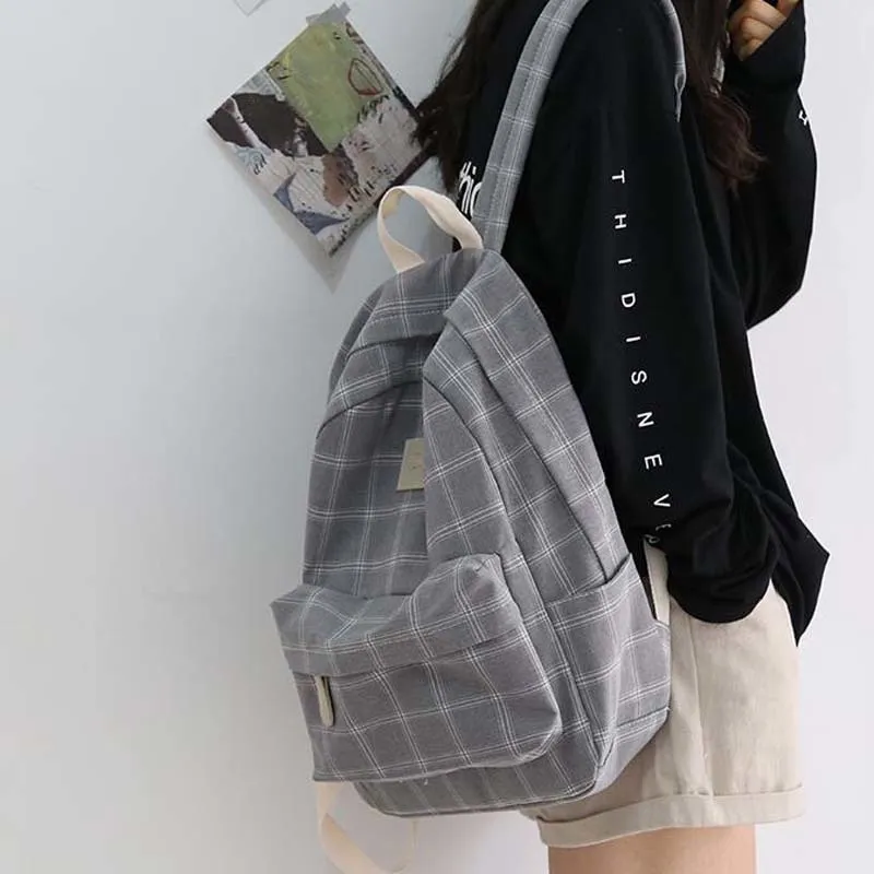 Striped Backpack For Teenage Girls Fashionable And Simple School