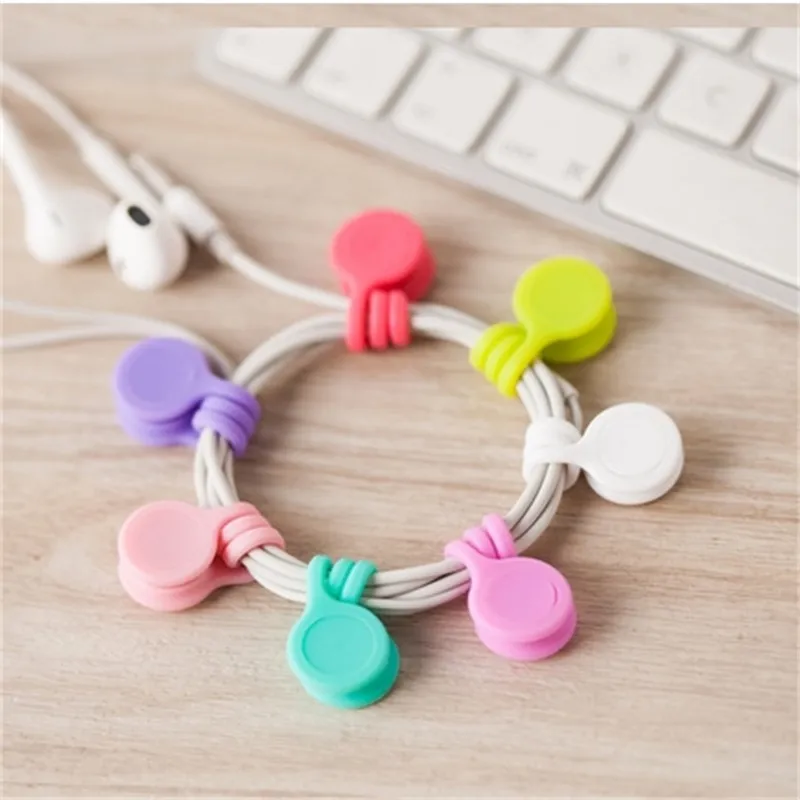 Multi-function Silicone Magnetic Wire Cable Organizer Phone Key Cord Clip USB Earphone Clips Data line Storage Holder 4984 Q2