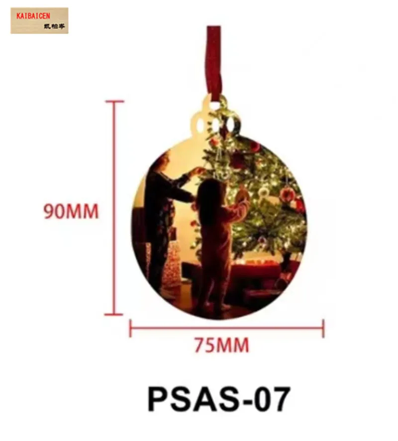 Сублимационные пробелы Рождественские украшения Металлическая подвеска для сублимационного переноса Печатная печать Тепловая пресс Алюминиевая пластина