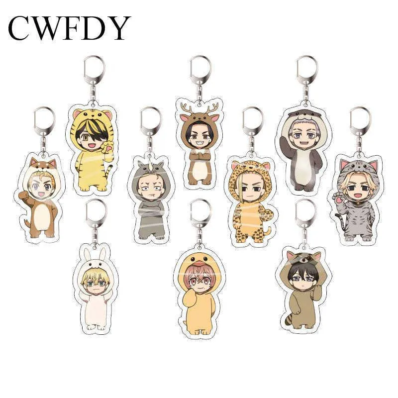 Anime Tokyo Przemiele Keychain Manjiro Ken Takemichi Hinata Atsushi Chibi Kawaii Arcylic Wisiorek Llaveros Yoshiro Sagano Rekwizyty G1019