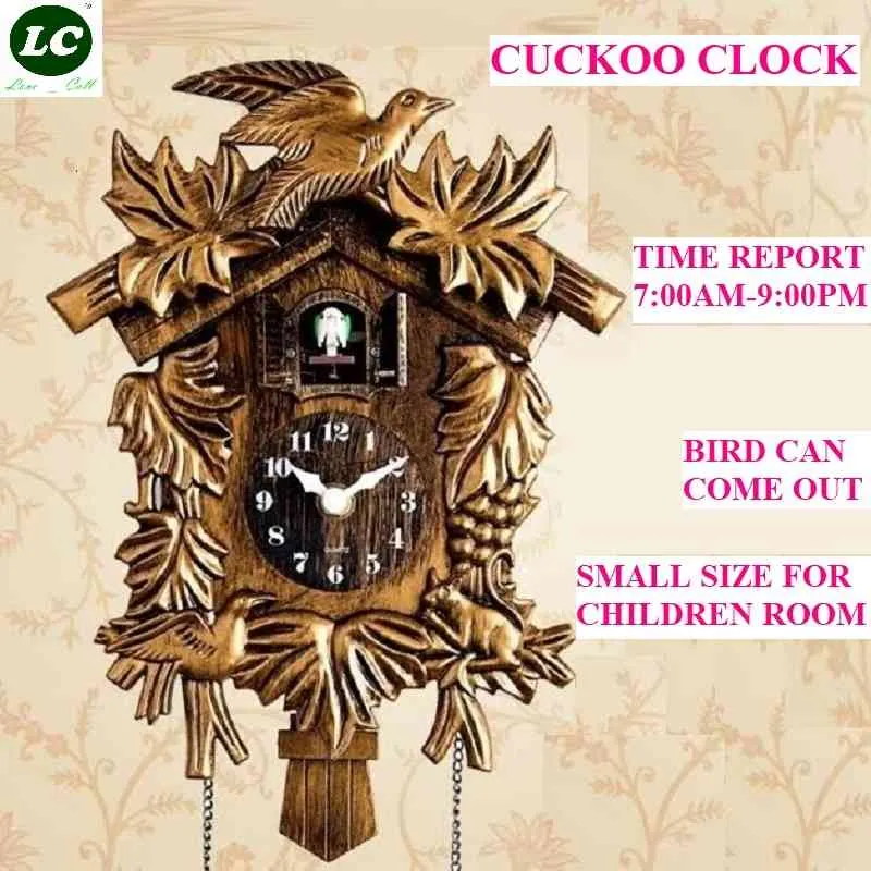Cuckoo Clock Living Room Wall Clock Bird Cuckoo Alarm Clock Wall Watch Modern Barn Unicorn Decorations Home Day Time Alarm 210724