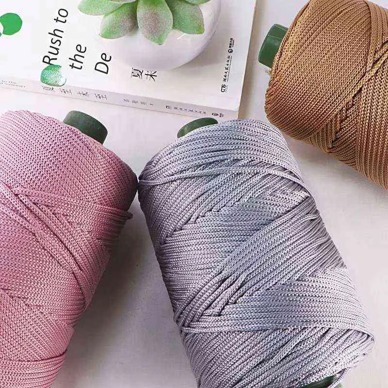 200m/Roll 3mm Hollow Knitted Crochet Macrame Yarn For DIY Handbag