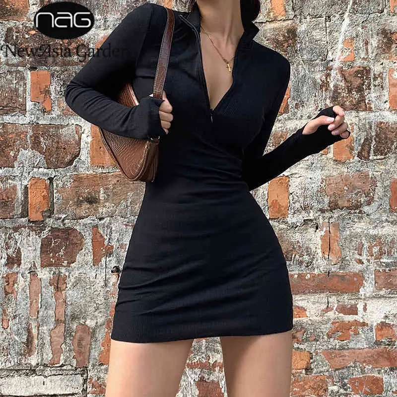 Save Big on Bulk Club Dresses Mini Mini Club Dress Long Sleeved Turtleneck:  Sexy Asian Dresses Solid Slim Fit Party Dress, Micro Mini Club Dress