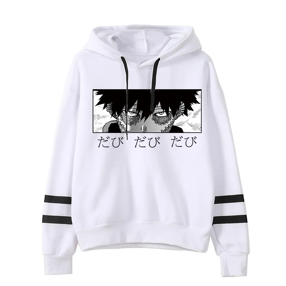 Dabi Eyes Sweat à capuche Boku No Hero Academia Anime Sweats à capuche imprimés My Hero Academia Sweat à capuche rayé Pull Vêtements d'hiver Y0319