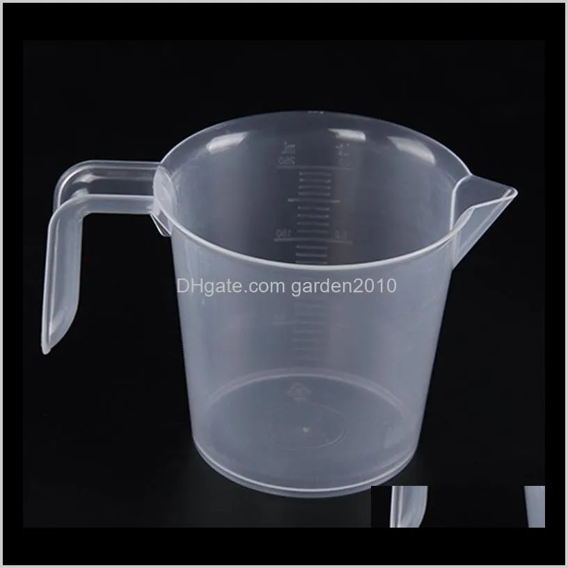 250/500/1000ml high quality plastic measuring cup transparent measuring cup with handle pour spout wb760