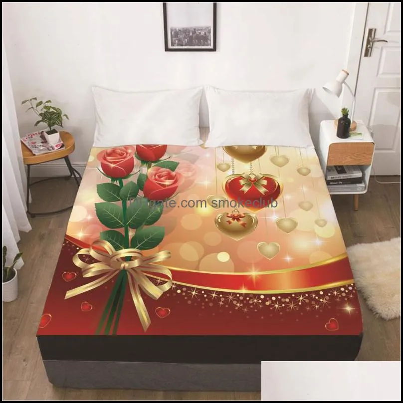 Sheets & Sets Luxury Elastic Fitted Sheet Bed With An Band Mattress Cover Customizable Size For Home Wedding Red