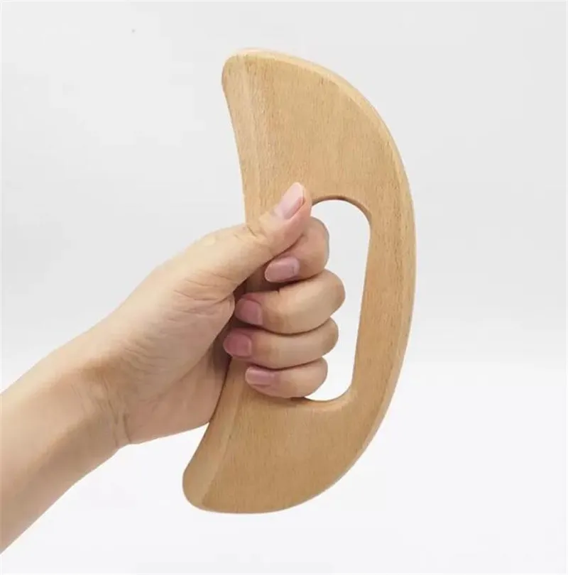 Wooden Lymphatic Drainage Massage Tool Handheld Gua Sha Scraping Paddle Anti Cellulite Muscle Pain Relief dd687