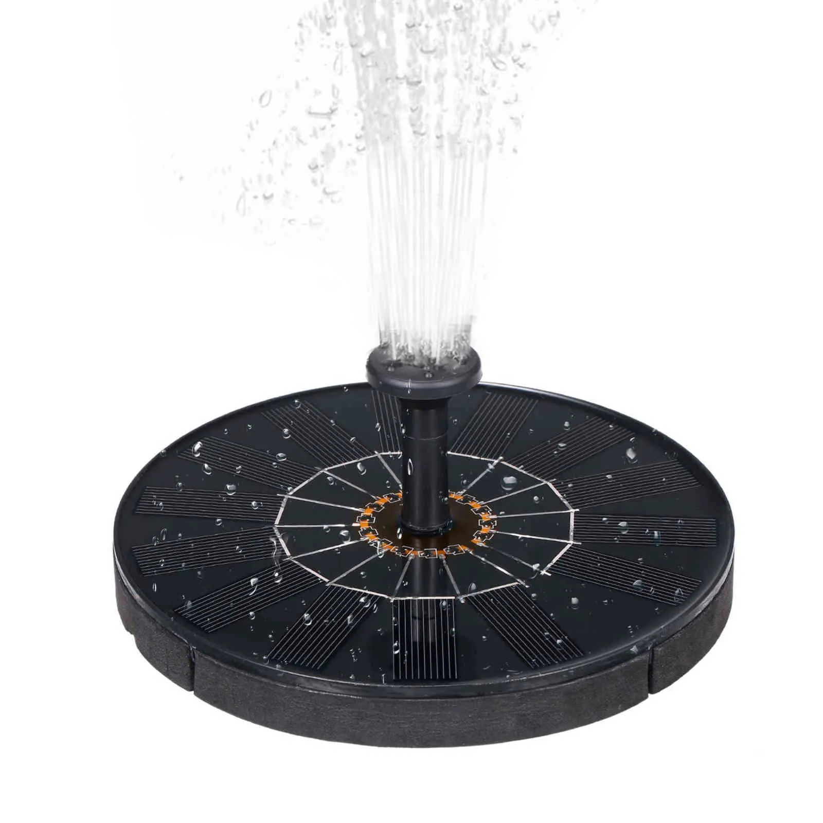 Solar Fountain Round Water Source Home Water Fountain Decoration Garden Pond Swimming Bird Bath Waterfall