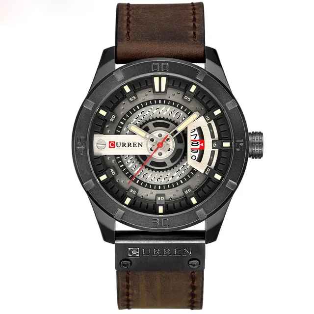 Marchio di orologi di lusso CURREN Orologi sportivi militari da uomo Orologi da uomo al quarzo Data Orologio da polso da uomo in pelle casual Relogio Masculino