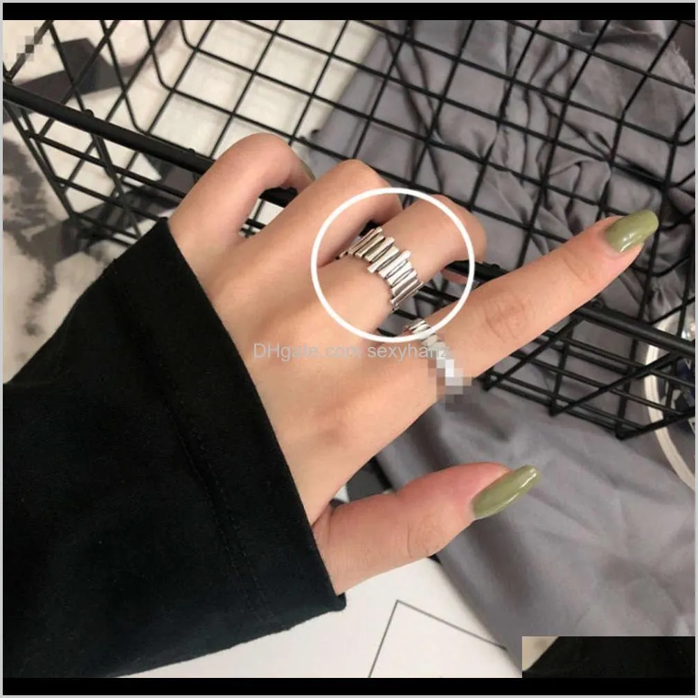 925 silver net red simple female roman numeral ins fashionable open ring versatile men`s accessories