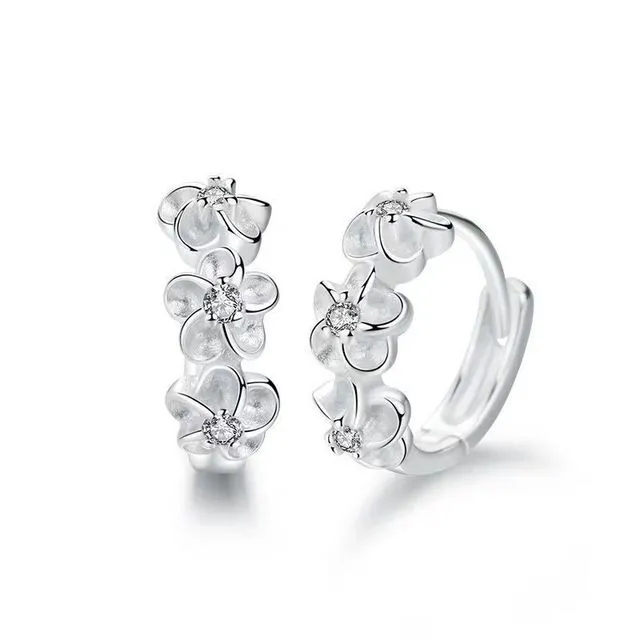 925 zilveren oorbellen kleine bloem ronde oorbel vrouwen charme sieraden