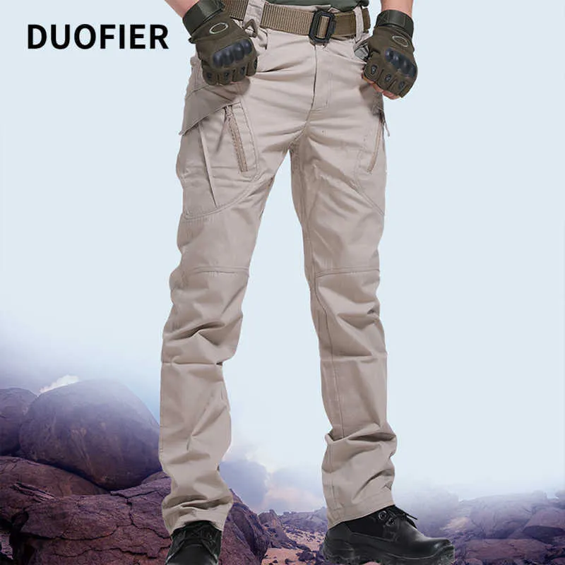 Mens Tactical Pants Multiple Pocket Elasticity Military Urban Tacitcal Trousers Male Work Joggers Cargo Pant 5XL 210603