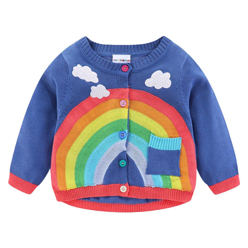 Rainbow Clouds Knit Rainbow Knit Cardigan Sweater For Toddler Girls And Boys Lightweight Cotton Outerwear For Kids Ideal For Spring And Autumn Mudkingdom 210811 From Chao08 17.2 DHgate.Com