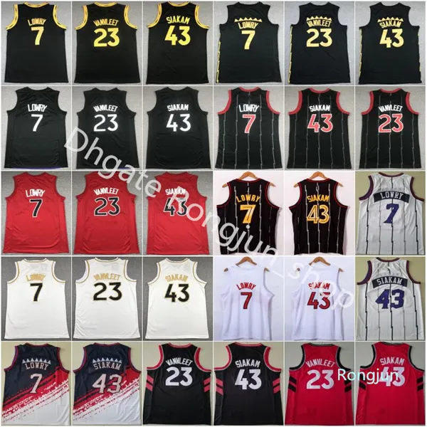 Top Quality Mens Basquete 43 Pascal 23 Fred Siakam Jerseys Vanvleet Jerseys Sitiched City Kyle 7 Lowry Preto Branco Vermelho