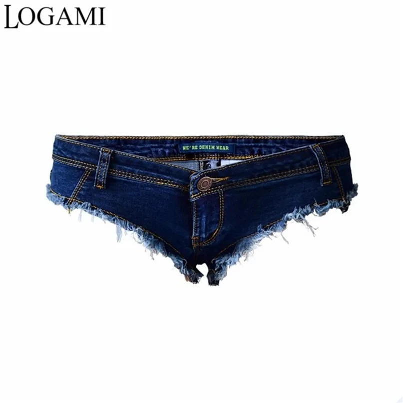 Logami Shorts Micro Sexiga Mini Denim Kvinnor Låg Midja Sommar Jeans Short Feminino 210722