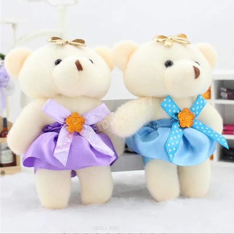 Bow Wave Point Bears Peluche Bambola Ciondolo Piccolo Cartone Animato Bouquet Orso Bambole 11CM Giocattoli Ragazza Regali di San Valentino