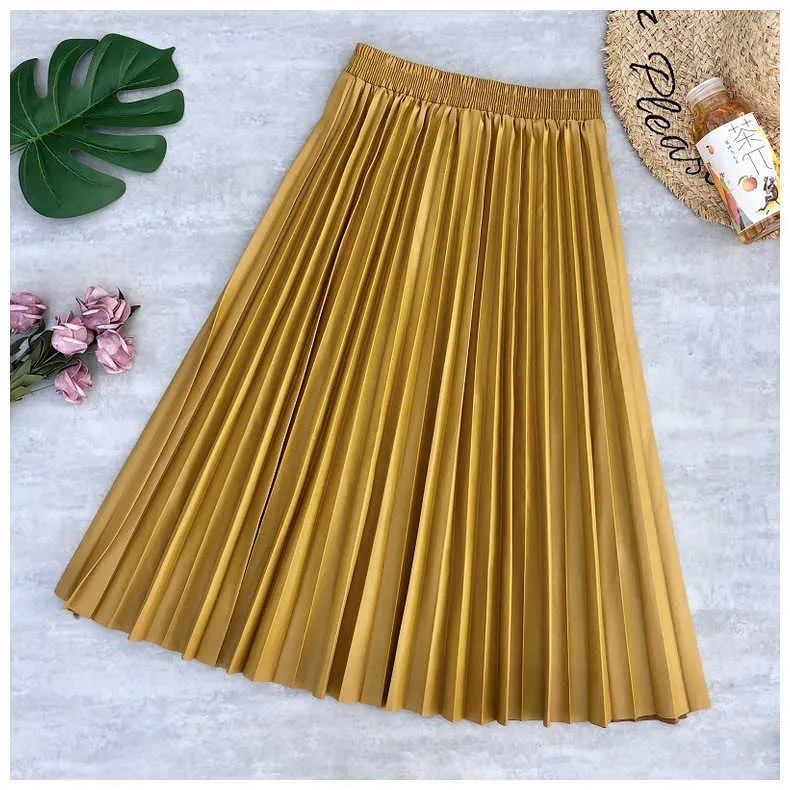 【関税込み】Golden Long pleated skirt DHgate.com:Premium High Waist A-Line Pleated Skirt - Korean