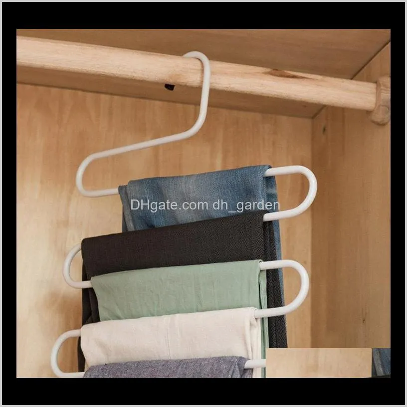 5 layers s shape hanger multi functional non slip clothe hangers scarf pant storage hangers thicken iron clothes storage rack vt0870