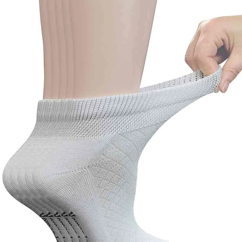 Женские 5 пар хлопковая лодыжка дышащая сетка диабетических носков с бесшовным носком, L размер 210720