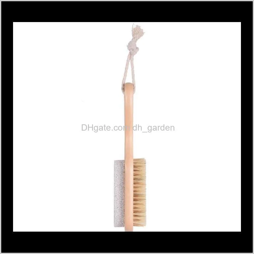 bath mane bristles clean feet brush wooden pumice stone feet pedicure callus removal foot care brush remover dead skin clean sn1329