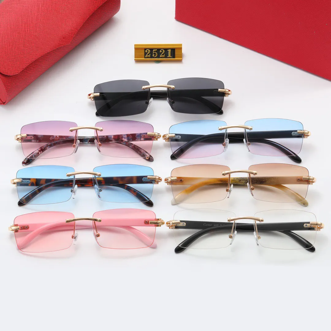 Modische Millionaire-Sonnenbrille für Damen, hergestellt in Italien, für Herren, randlos, goldfarbener Metallrahmen, Büffelhorn-Sonnenbrille, Sommerstile, Herren-Sport-Designer-Brille mit Box