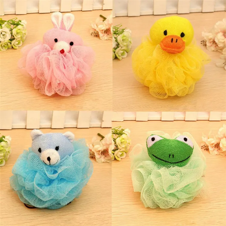 Cute Scrubbers Palla da bagno per animali colorata bagni per bambini Spazzole palline da bagno per fiori in cartone animato 9242