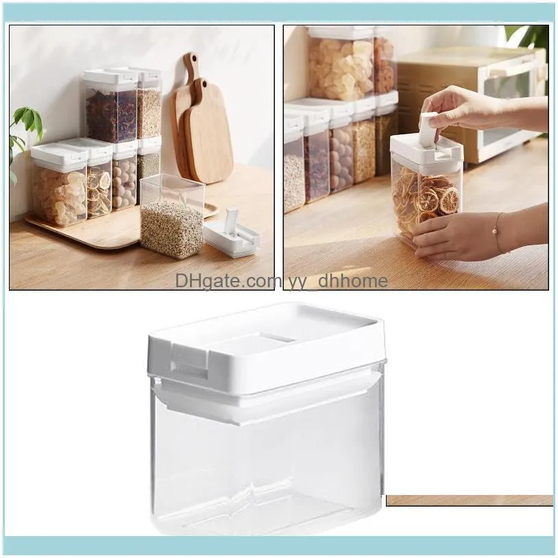 Clear Plastic Storage Container with Airtight Lid Flour and Sugar Oragnizer Box1