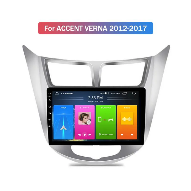 Android Car DVD-spelare GPS Multimedia för Hyundai Accent Verna 2012-2017 med pekskärm