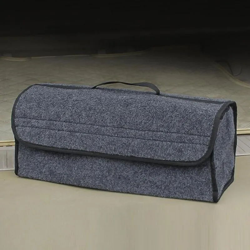 Car Organizer Trunk Storage Bag Foldable Felt Auto Boot Box Travel Luggage Tools Tidy Styling Gray