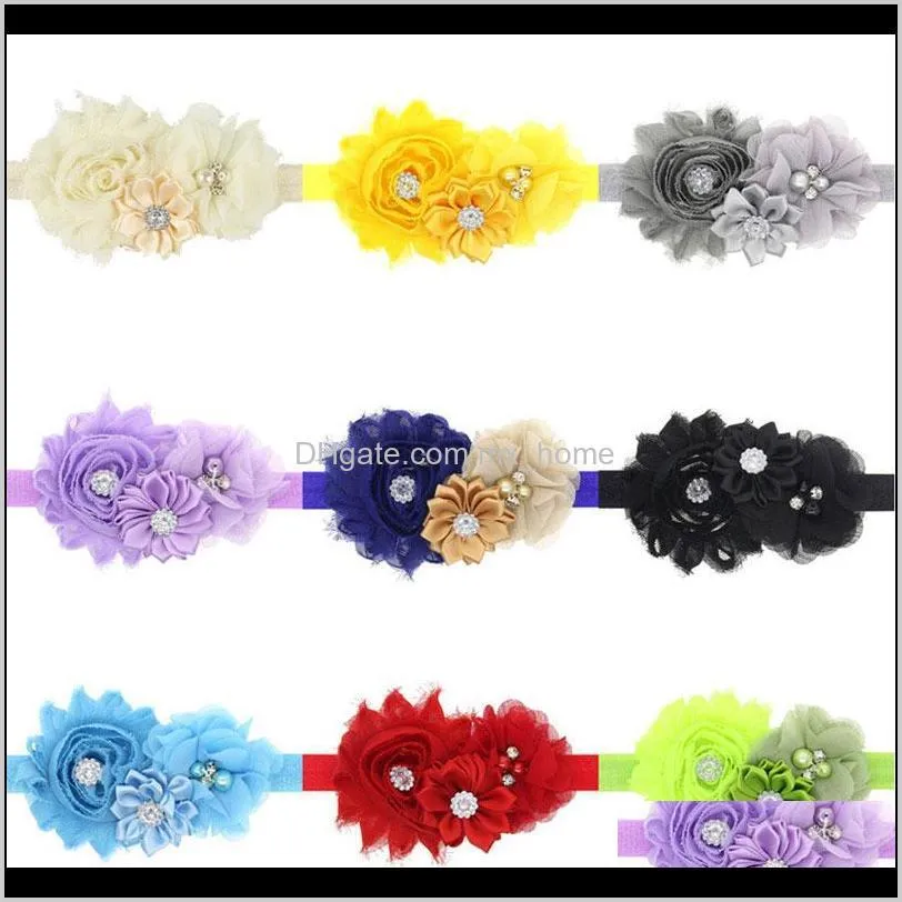 hot sale baby headbands headwear children flower pearl infant toddler girl headband clips hairband hair band accessories