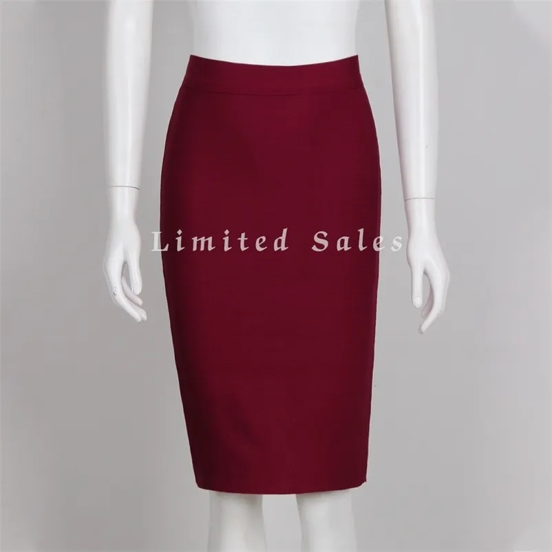 DEIVE TEGER Limited Sale's Bandage Skirt 50CM 7 Colors Bodycon Midi Womans Fall Winter Casual 8006 210621